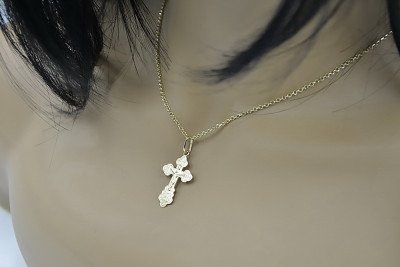 Gold Orthodox Cross ★ russiangold.com ★ Gold 585 333 Low price