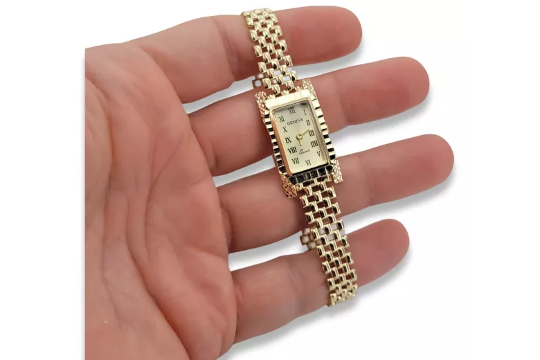 14k żółte złoto Lady Geneve zegarek lw062y