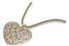 "Dazzling 14k Gold Heart Pendant with Elegant Rope Chain" cpn002yw&cc075y