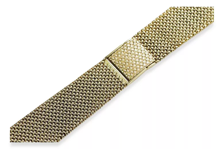 Pulsera de reloj de hombre de oro amarillo de 14k mbw014y