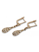 "Boucles d'oreilles feuille vintage en or rose 14 carats 585 sans pierres" ven239 ven239