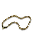 Pulsera de Cuerda de Oro Amarillo de 14k con Corte de Diamante cb038y