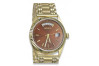 Montre homme en or jaune 14k 585 italien Genève mw013ydbr&mbw006y