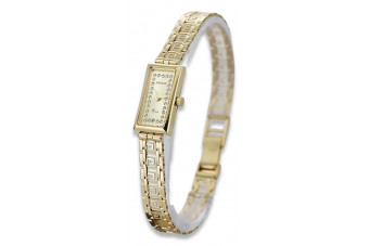 Złoty zegarek Lady Geneve 14k dla damskiego prezentu lw094y