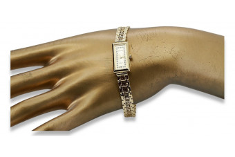 Złoty zegarek Lady Geneve 14k dla damskiego prezentu lw094y