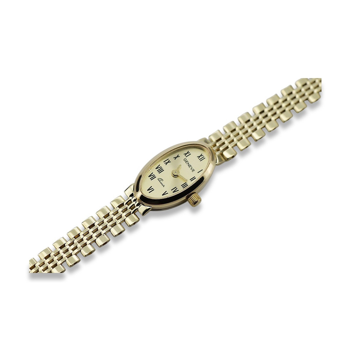 Żółte złoto 14k Lady Geneve zegarek prezent lw096y