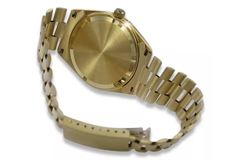 Gold men's watch Geneve ★ zlotychlopak.pl ★ Gold purity 585 333 Low Price!