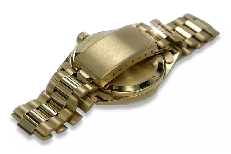 Gold men's watch Geneve ★ zlotychlopak.pl ★ Gold purity 585 333 Low Price!