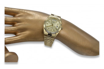 Gold men's watch Geneve ★ zlotychlopak.pl ★ Gold purity 585 333 Low Price!