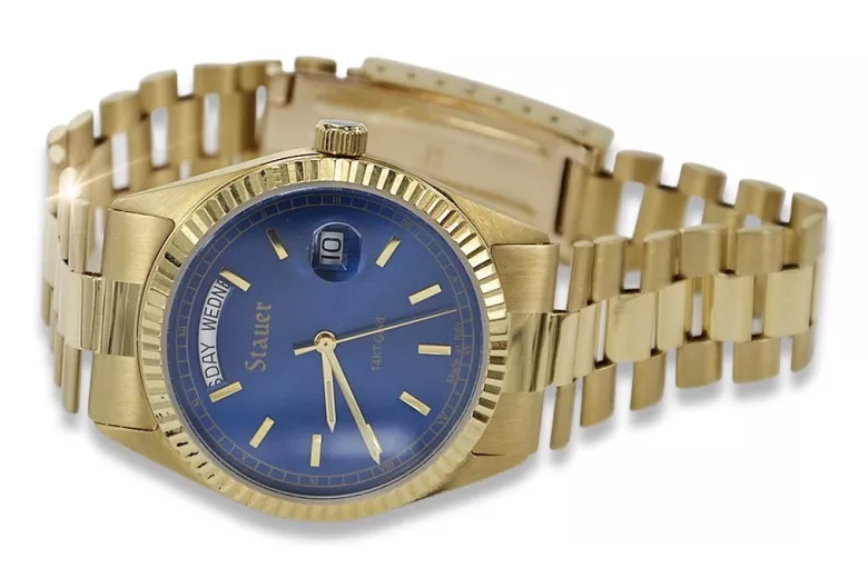 Reloj de oro para hombre Geneve ★ zlotychlopak.pl ★ Pureza de oro 585 333 Precio bajo!