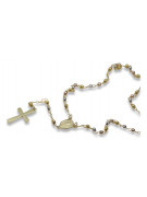 14K White, Yellow, Rose Gold Tri-Color Rosary Chain rcc004ywr