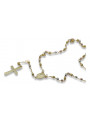 14K White, Yellow, Rose Gold Tri-Color Rosary Chain rcc004ywr