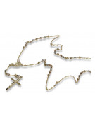 14K White Yellow Rose Gold 65c Tri-Color Rosary Chain rcc008ywr