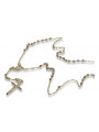 14K White Yellow Rose Gold 65c Tri-Color Rosary Chain rcc008ywr