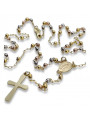 14K White, Yellow, Rose Gold Tri-Color Rosary Chain rcc004ywr