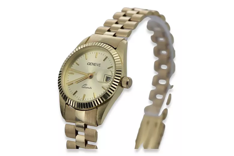 Gold men's watch Geneve ★ zlotychlopak.pl ★ Gold purity 585 333 Low Price!