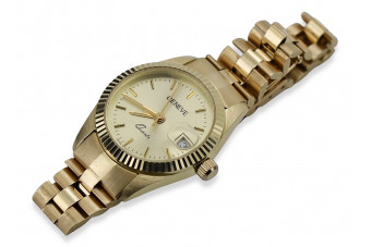 Montre de dame en or jaune 14k 585 Geneve lw020ydy&lbw009y