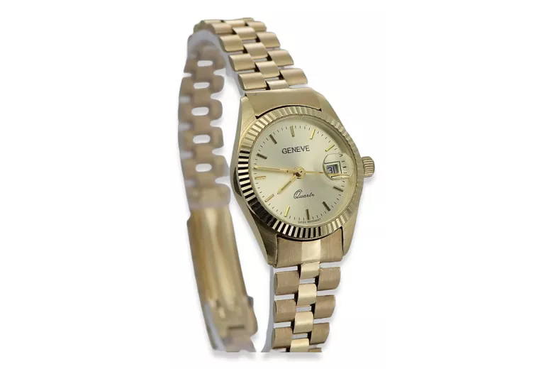 Gold men's watch Geneve ★ zlotychlopak.pl ★ Gold purity 585 333 Low Price!