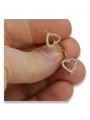 "No Stones Original Vintage 14K Rose Gold Heart Earrings" ven169 ven169