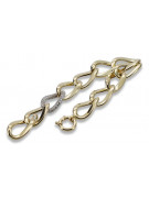 Bracelet fantaisie en or italien jaune et blanc - 14K cfb007yw