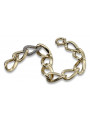 Pulsera de oro italiano blanco y amarillo, 14 qt, 18 c. cfb007yw