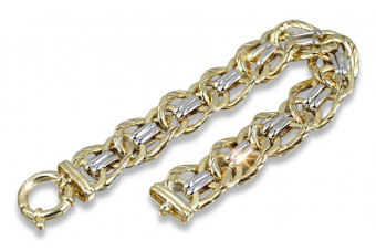 Bracelet en or italien jaune 14K, pierres différentes cfb008yw