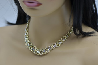 Collar de Oro Blanco y Amarillo de 14 Quilates cfc009yw