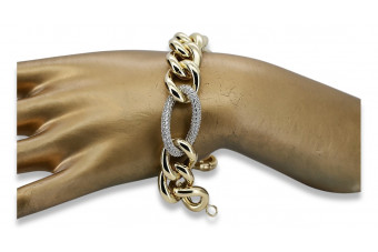 Pulsera de dama elegante en oro blanco y amarillo italiano cfb010yw