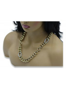 Włoski 14k Złoty łańcuch z bransoletką - Komplet biżuterii cfc010yw&60cm