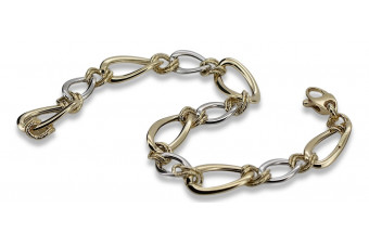 Italian 14K Yellow Gold Bracelet with White Gold Accents cfb011yw