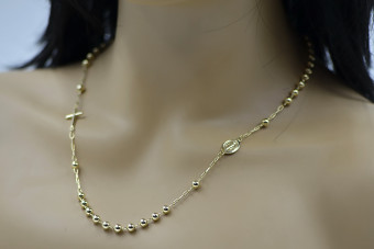 Italian 14K Yellow Gold Rosary Chain Necklace rcc013y