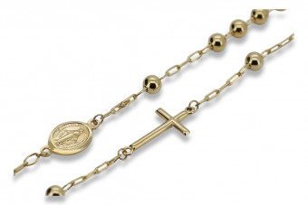 Italian Yellow 14K Gold Rosary Chain Necklace rcc014y