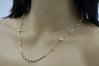 Italian Yellow 14K Gold Rosary Chain Necklace rcc014y