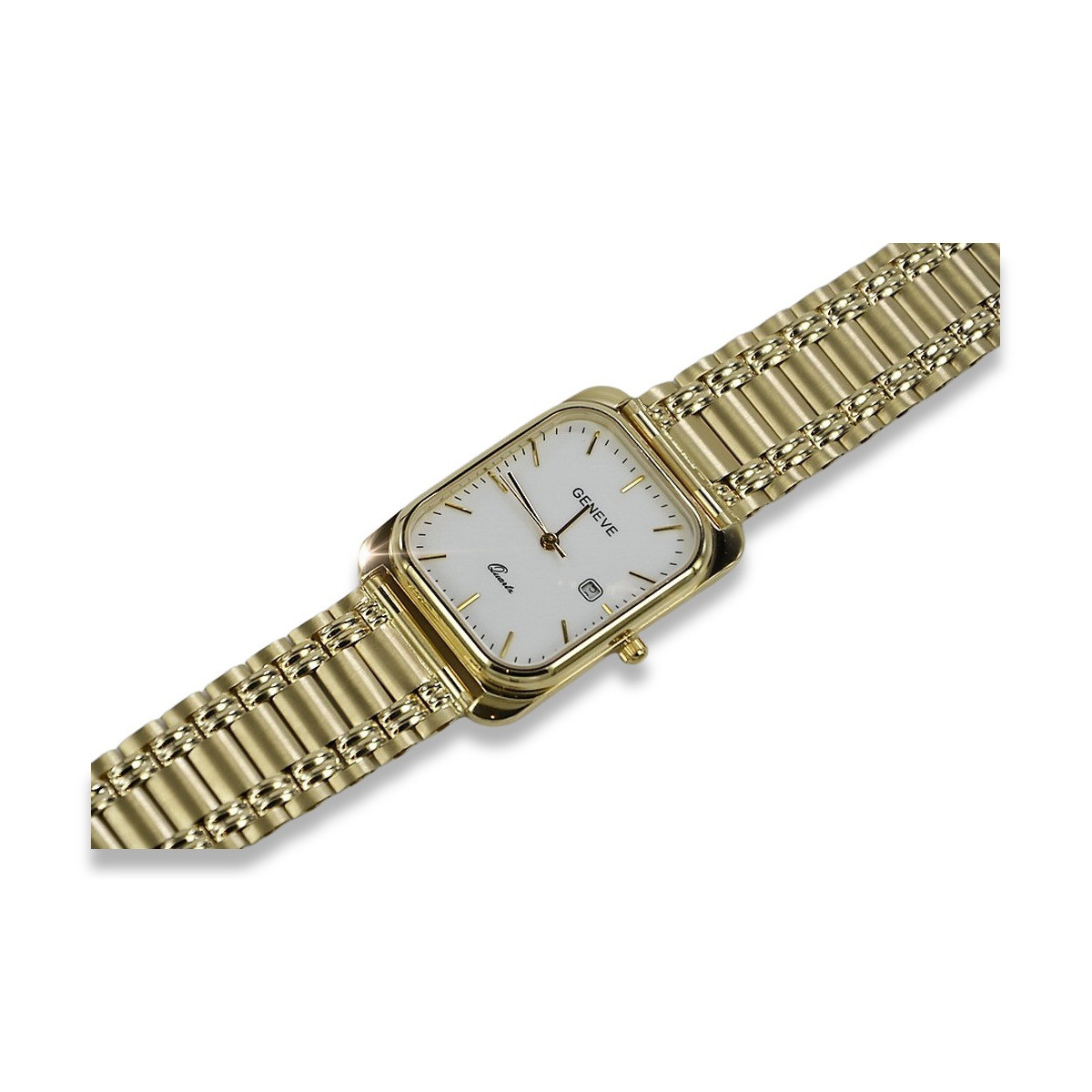 Gold men's watch Geneve ★ zlotychlopak.pl ★ Gold purity 585 333 Low Price!