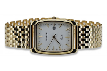 Montre en or jaune 14k 585 pour hommes de Genève mw001ydw&mbw005y