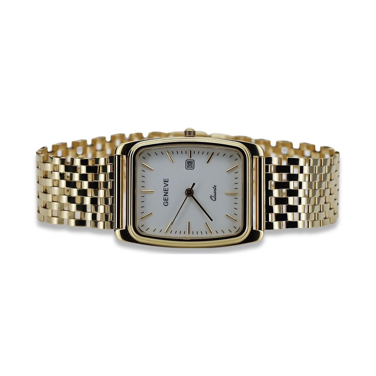 Gold men's watch Geneve ★ zlotychlopak.pl ★ Gold purity 585 333 Low Price!