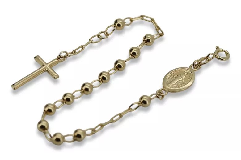 Yellow rose gold rosary bracelet★ russiangold.com ★ Gold 585 333 Low price