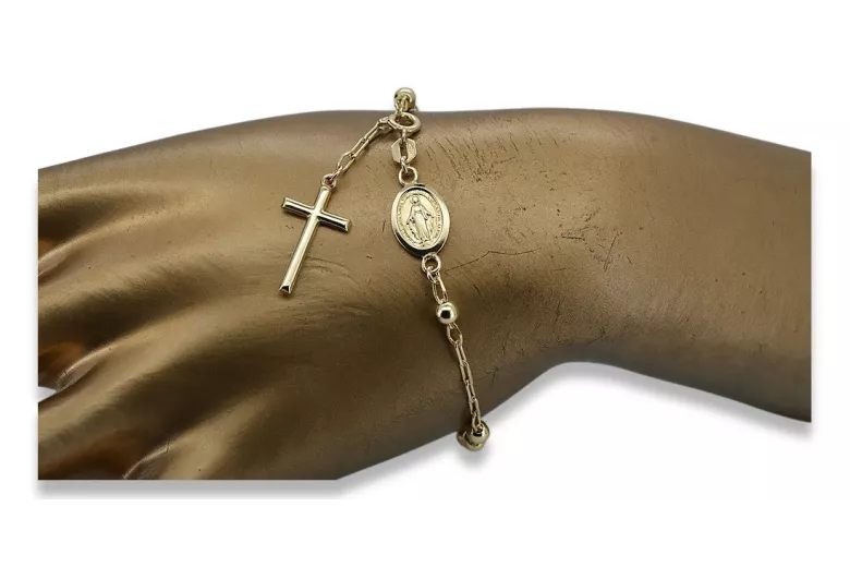 Yellow rose gold rosary bracelet★ russiangold.com ★ Gold 585 333 Low price