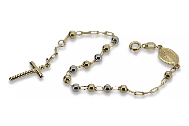 Yellow rose gold rosary bracelet★ russiangold.com ★ Gold 585 333 Low price