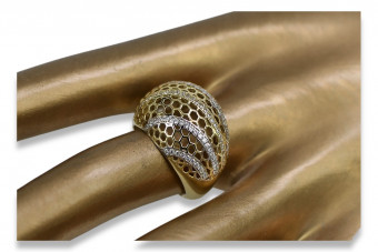 14 Karat Gelbgold Ring mit Zirkon crc007y