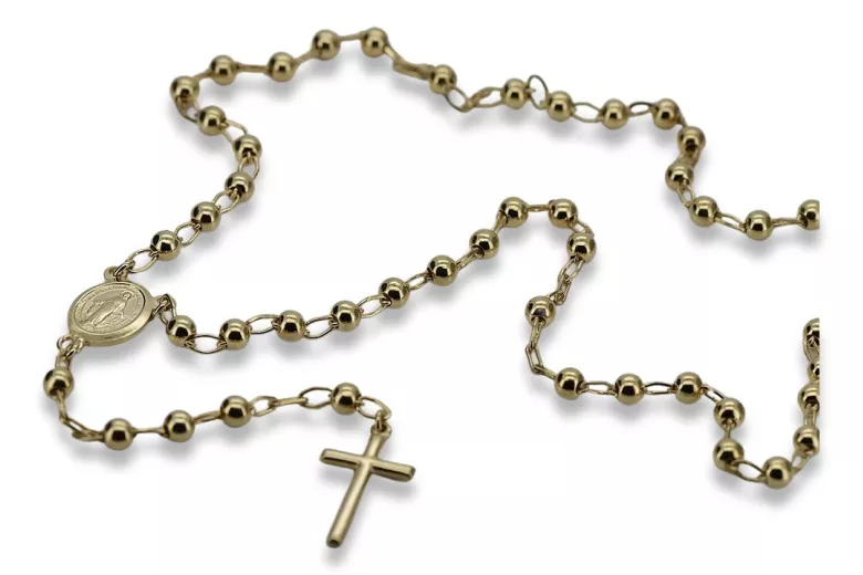 Yellow rose gold rosary chain ★ russiangold.com ★ Gold 585 333 Low price