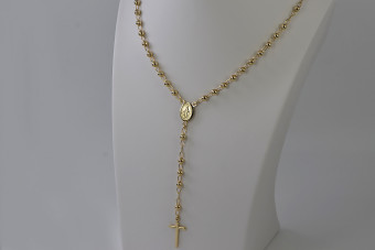 50cm 14K Yellow Gold Rosary Chain for Men and Women rcc015y