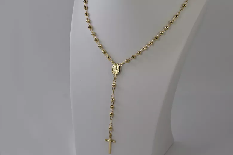 Yellow rose gold rosary chain ★ russiangold.com ★ Gold 585 333 Low price