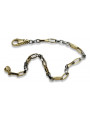 Pulsera de hombre ancla en oro amarillo bicolor de 14k cb085yw