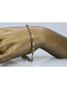 Pulsera de hombre ancla en oro amarillo bicolor de 14k cb085yw