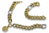 Włoska łańcuch z 14-karatowego złota z żółwiem nowoczesny grecki wisiorek cfc010yw&cpn049y