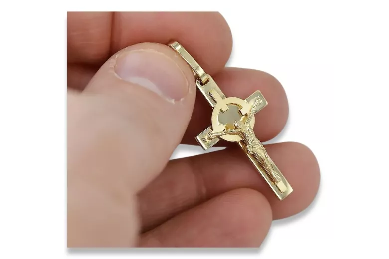 Golden Catholic Cross ★ russiangold.com ★ Gold 585 333 Low price