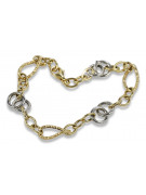 Pulsera de Oro Blanco y Amarillo de 14K con Diferentes Piedras Preciosas cb092yw