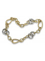 Pulsera de Oro Blanco y Amarillo de 14K con Diferentes Piedras Preciosas cb092yw