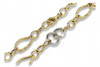 Bracelet en Or Jaune Blanc 14K, Pavé de Pierres Précieuses cb092yw